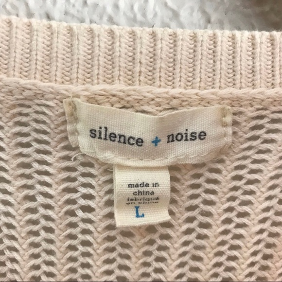 Urban Outfitters Silence + Noise Cotton Full Zip Cream Large Cardigan - Picture 5 of 7